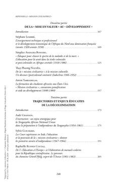 Repenser la "mission civilisatrice"