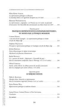 La représentation avant le gouvernement représentatif