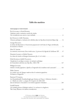 Traditions orales et mémoires sociales des révoltes en Europe