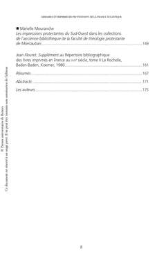 Libraires et imprimeurs protestants de la France atlantique