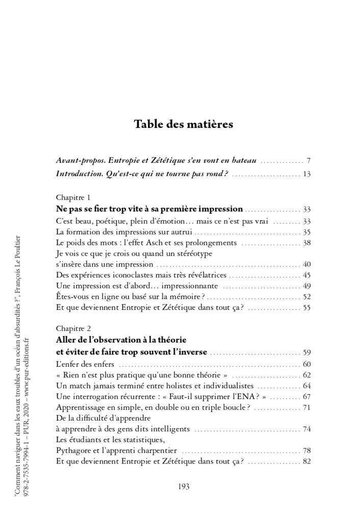 Comment naviguer dans les eaux troubles d'un océan d'absurdités ?