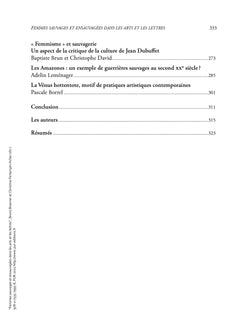 Femmes sauvages et ensauvagées dans les arts et les lettres