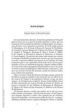 Les historiens fragmentaires de langue grecque à l'époque impériale et tardive