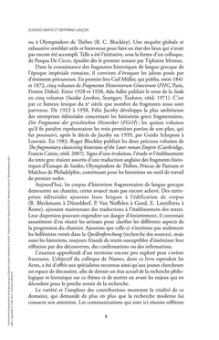 Les historiens fragmentaires de langue grecque à l'époque impériale et tardive