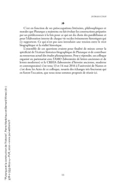 Plutarque et la construction de l'histoire