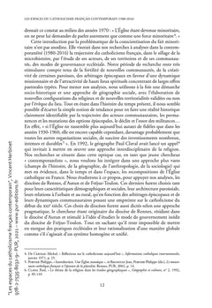 Les espaces du catholicisme français contemporain