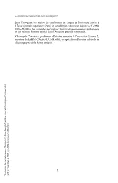 La notion de caricature dans l'Antiquité