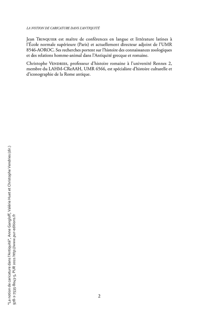 La notion de caricature dans l'Antiquité