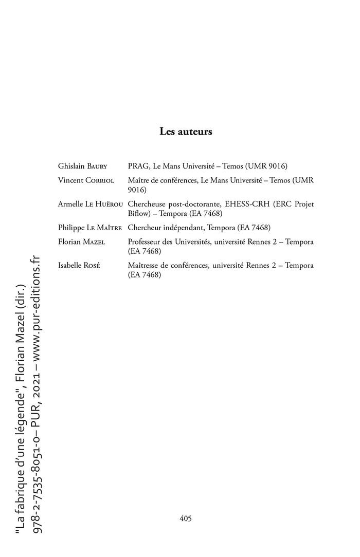 La fabrique d'une légende