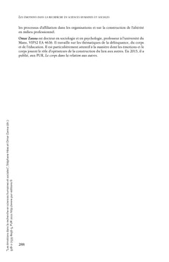 Les émotions dans la recherche en sciences humaines et sociales