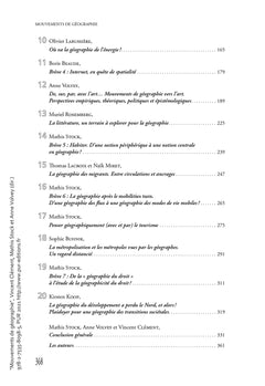 Mouvements de géographie