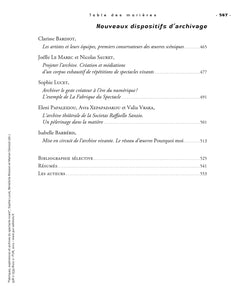 Fabriques, expériences et archives du spectacle vivant