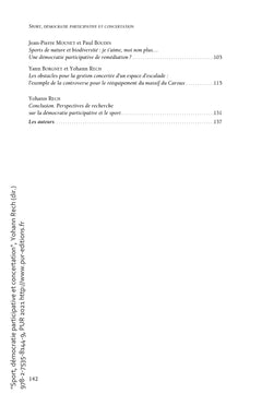 Sport, démocratie participative et concertation