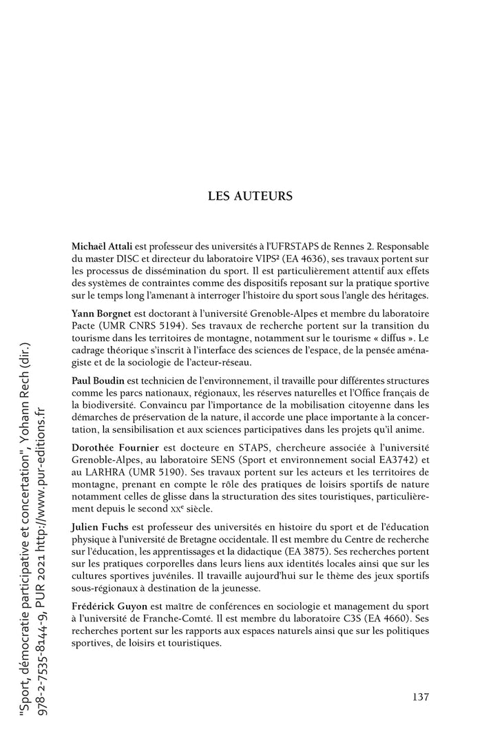 Sport, démocratie participative et concertation