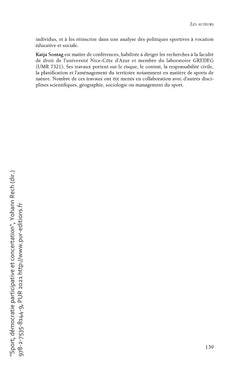 Sport, démocratie participative et concertation