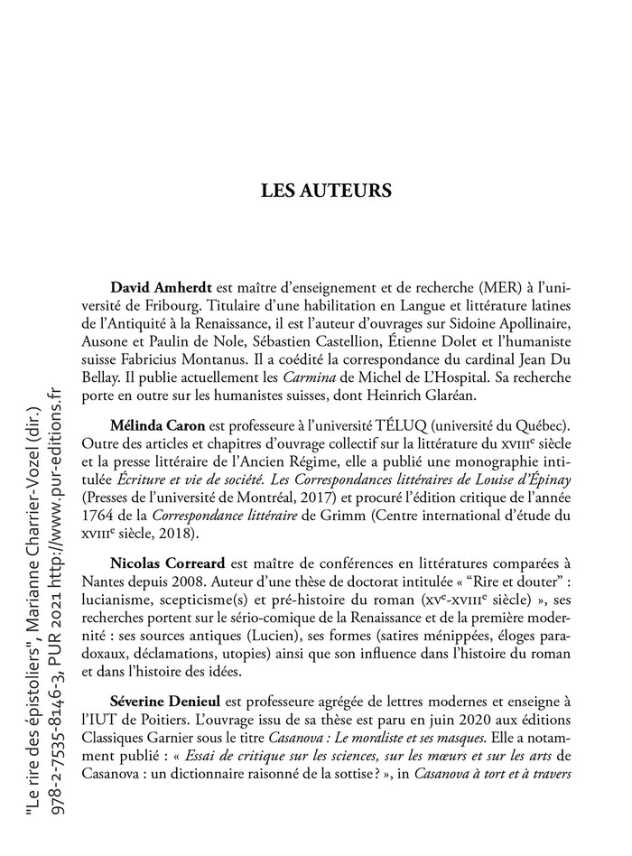 Le rire des épistoliers