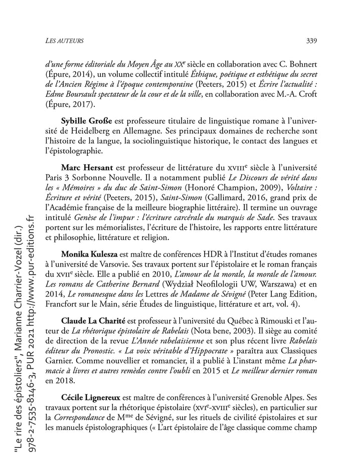 Le rire des épistoliers