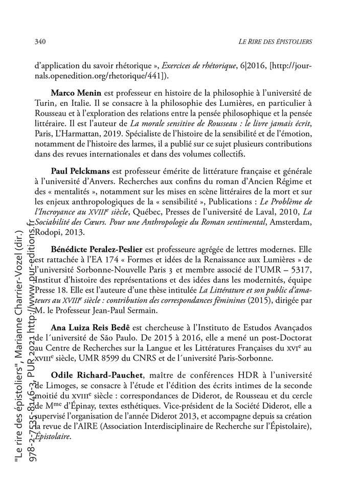 Le rire des épistoliers