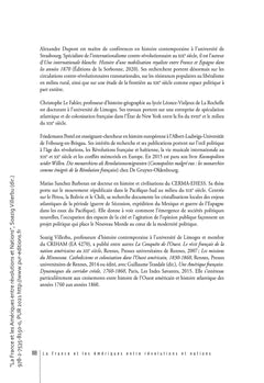 La France et les Amériques entre révolutions et nations