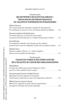 Quantifier l'égalité au travail