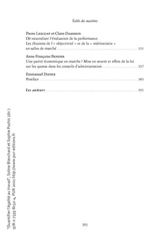 Quantifier l'égalité au travail
