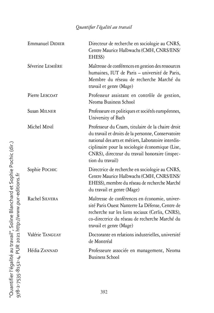 Quantifier l'égalité au travail
