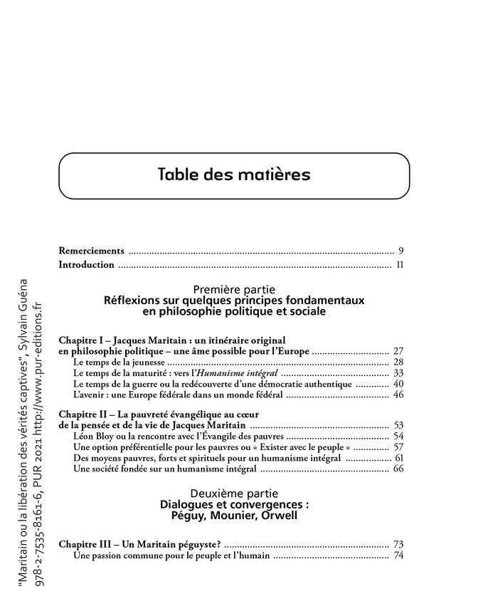 Maritain ou la libération des vérités captives