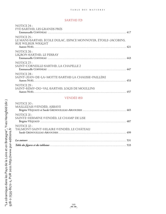 La céramique dans les pays de la Loire et en Bretagne - Coffret 2 volumes