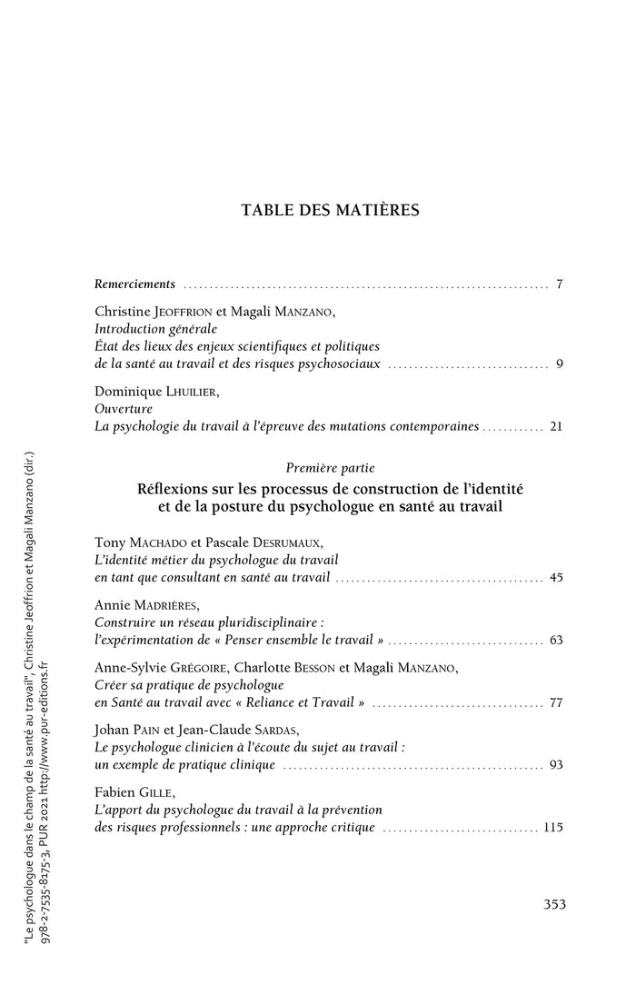 Le psychologue dans le champ de la santé au travail