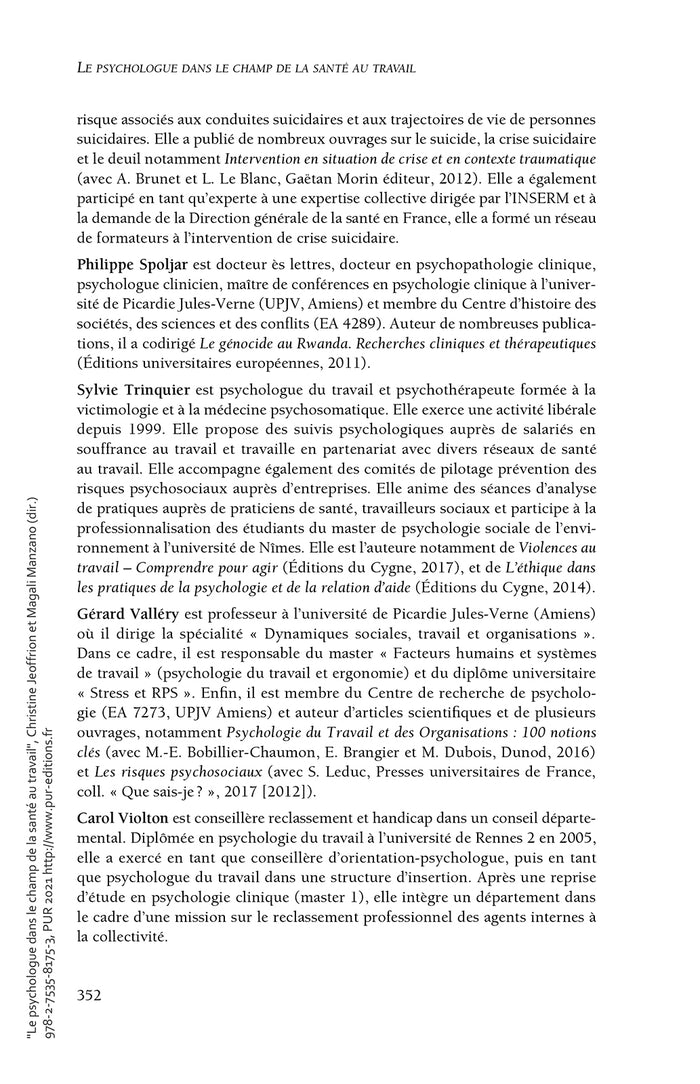 Le psychologue dans le champ de la santé au travail