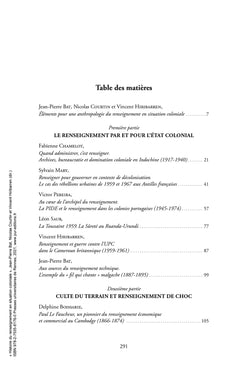 Histoire du renseignement en situation coloniale