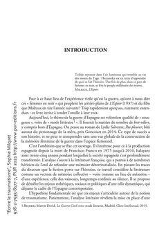 Écrire le traumatisme: Mémoire féminine de la guerre d'Espagne
