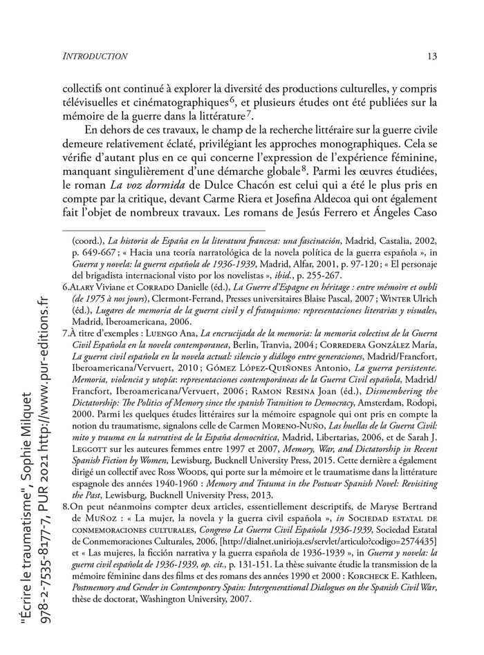 Écrire le traumatisme: Mémoire féminine de la guerre d'Espagne