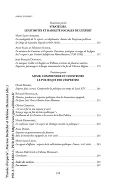 Parole d'experts: Une histoire sociale du politique (Europe, XVIe-XVIIIe siècle)