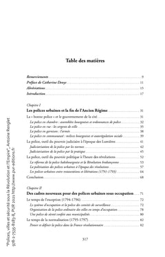 Polices, villes et sécurité sous la Révolution et l'Empire