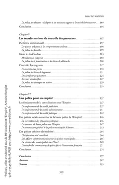 Polices, villes et sécurité sous la Révolution et l'Empire