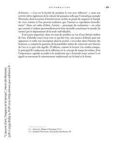 L'oeuvre d'art, l'espace et le temps