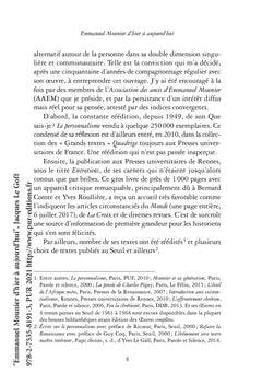 Emmanuel Mounier d'hier à aujourd'hui