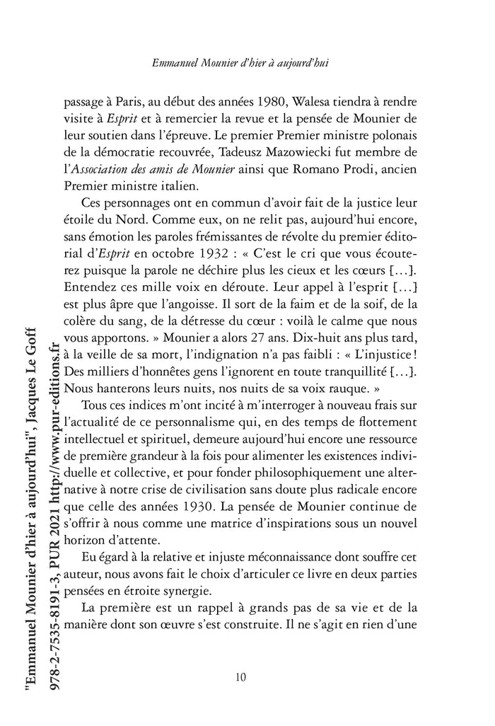 Emmanuel Mounier d'hier à aujourd'hui