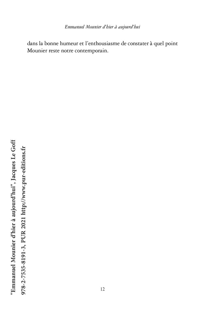Emmanuel Mounier d'hier à aujourd'hui