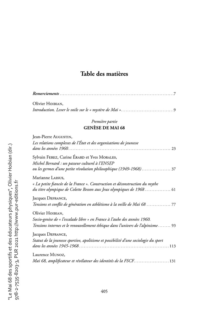 Le Mai 68 des sportifs et des éducateurs physiques