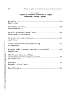 Opérations prédicatives et énonciatives, contrastivité et corpus