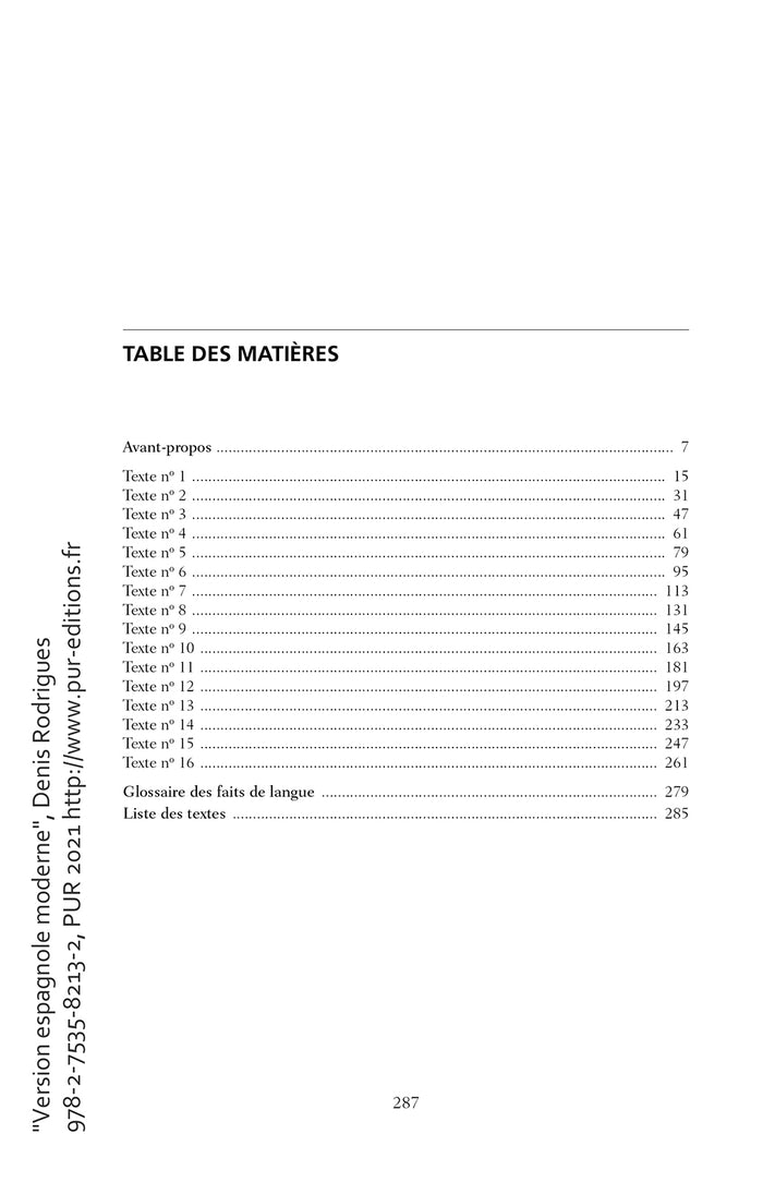 Version espagnole moderne