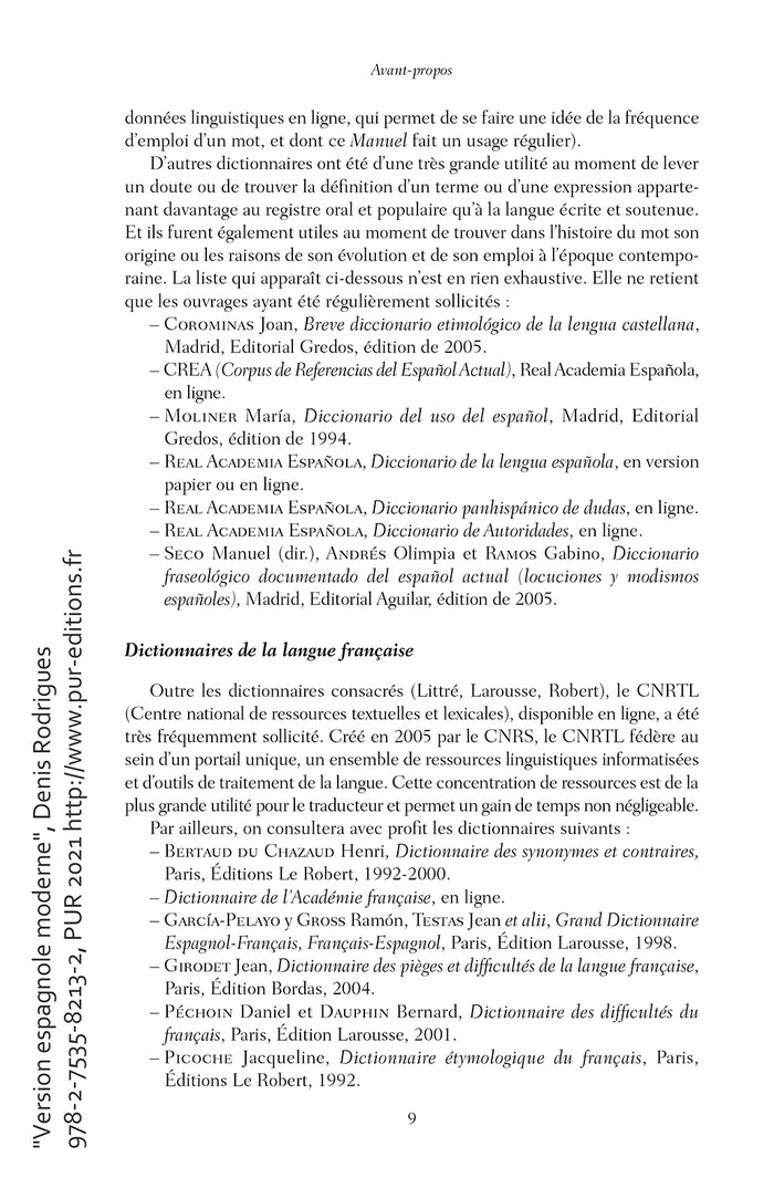 Version espagnole moderne