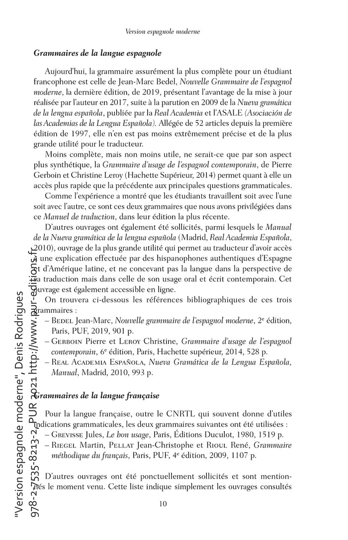 Version espagnole moderne