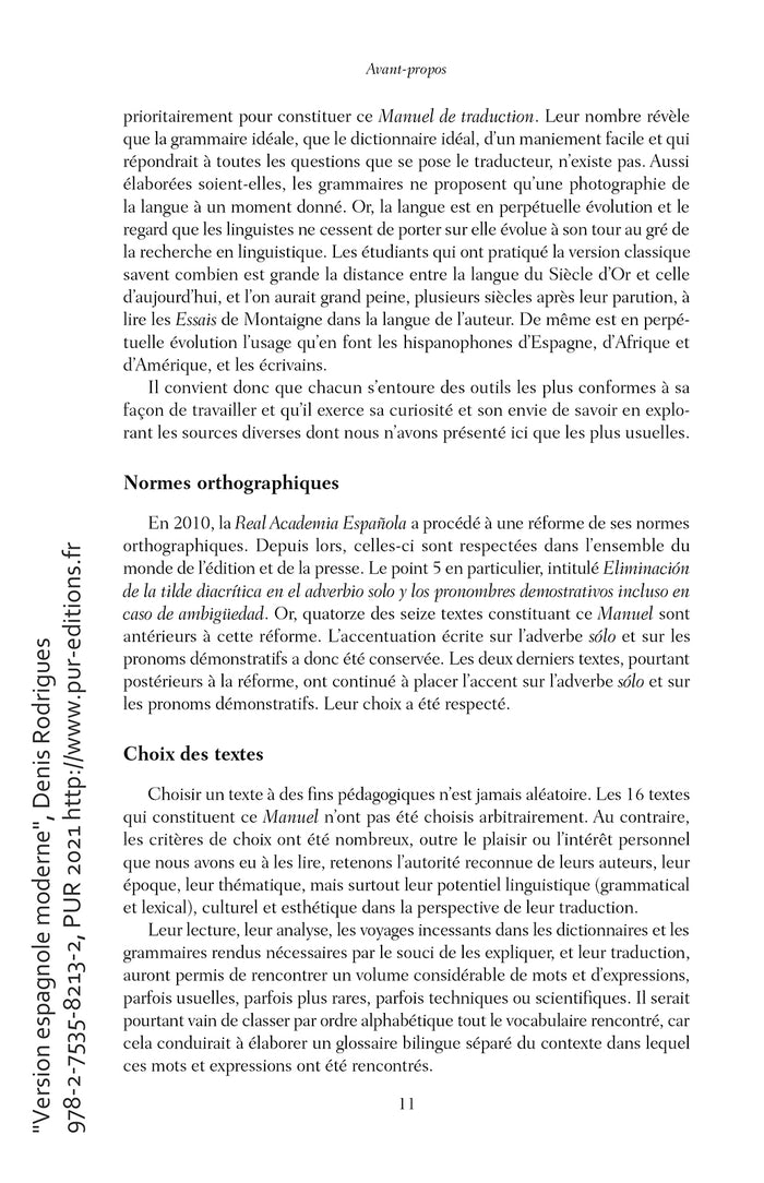 Version espagnole moderne