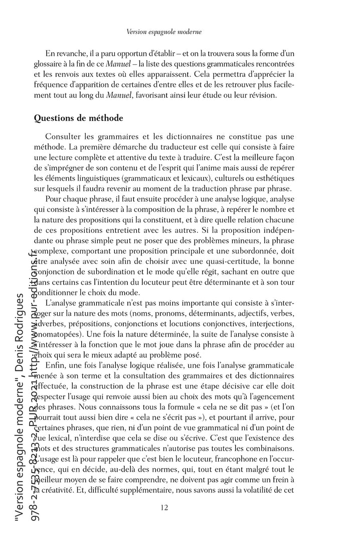 Version espagnole moderne