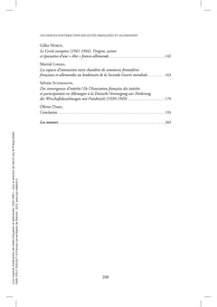 Les espaces d'interaction des élites françaises et allemandes: 1920-1950