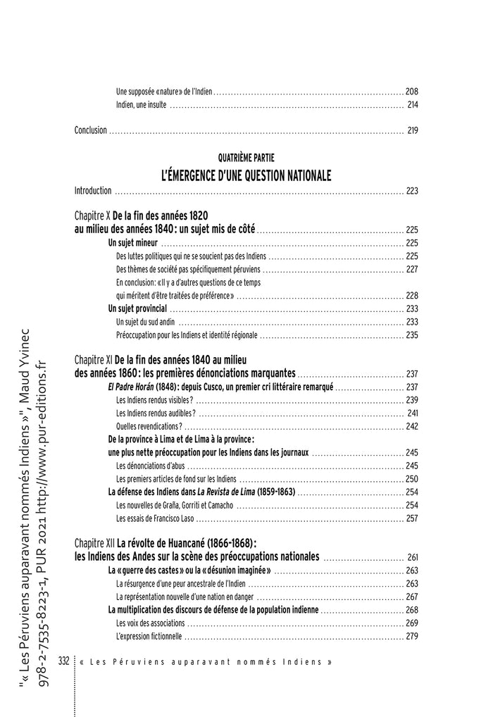 Les Péruviens auparavant nommés Indiens