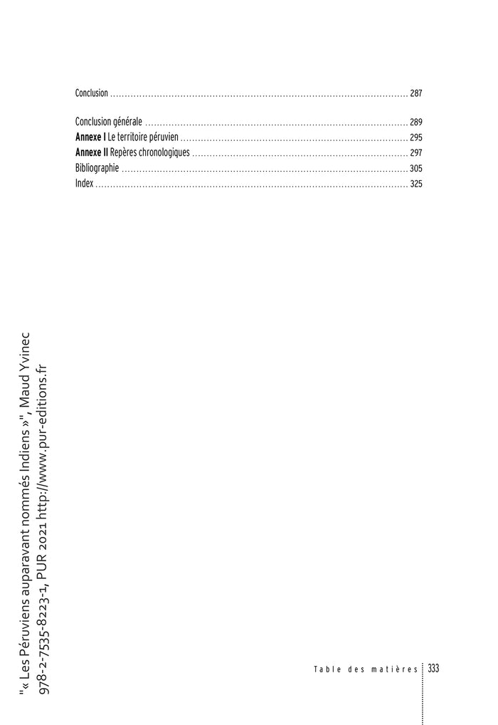 Les Péruviens auparavant nommés Indiens